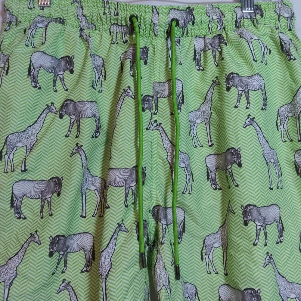 MR. SWIM Green Herringbone Animal Swim Trunks Size XL